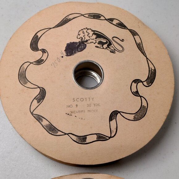 Vintage 1970s Ribbon Spool Pair Scotty Plaid Weather Proof Decorator Woven 1 3/8 - Picture 7 of 16